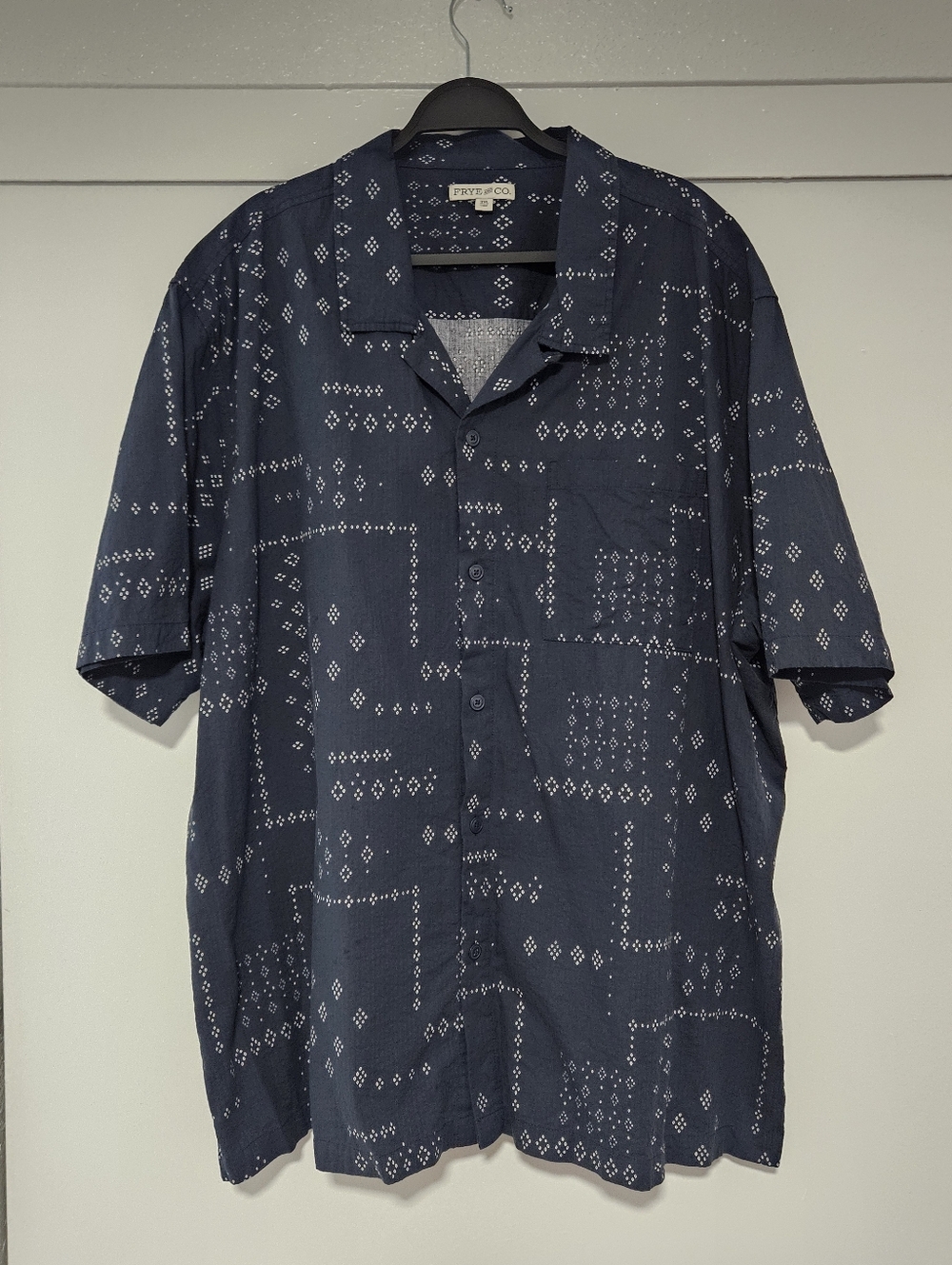 Frye & Co Navy Short-Sleeve Button-Up Shirt
